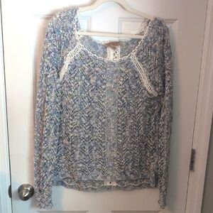 Nine West Vintage America Multicolor Crochet Top. Size L. EUC.